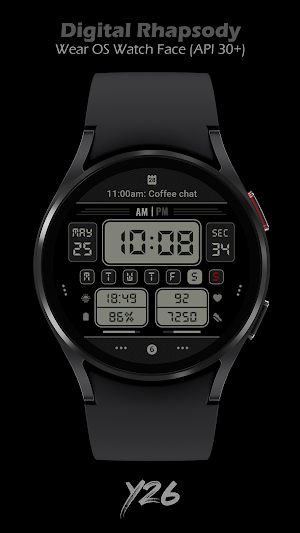 Y26 Digital Rhapsody WatchFace Screenshot 0