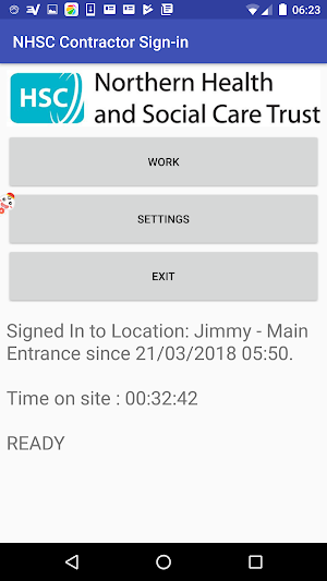 NHSCT Contractor Sign-in Screenshot 0