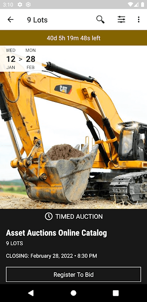 Asset Bids Screenshot 1
