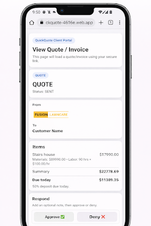 Quick Quote Screenshot 2