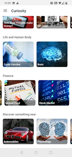 Swipe N Learn - the curiosity and knowledge app Screenshot 1