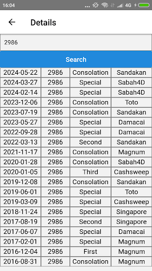 Live 4D Results Latest 4D Screenshot 2