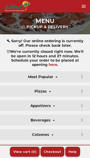 Anthonys Pizza & Pasta Screenshot 1