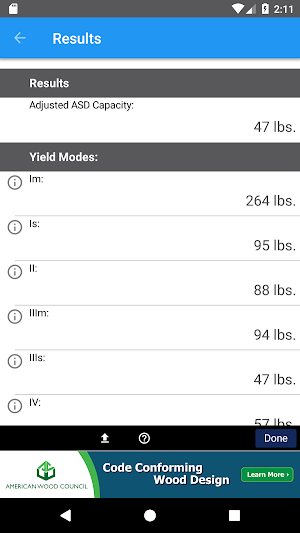 AWC Connection Calc Screenshot 3