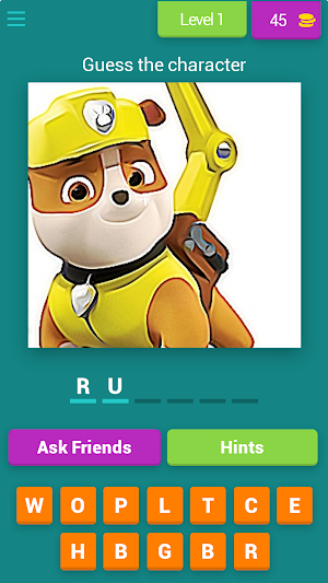 Paw characters QUIZ Screenshot 0