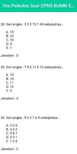 Tes Psikotes Soal CPNS BUMN Swasta Screenshot 3