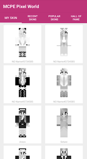 MCPE Skin Pixel World for Minecraft Color byNumber Screenshot 1
