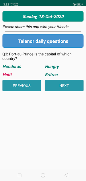 Telenor quiz : Telenor daily questions/answers Screenshot 2