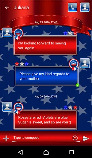 Independence Day Go SMS theme Screenshot 0