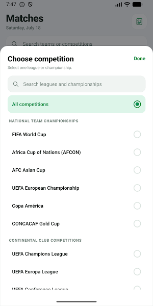 Football Scores Screenshot 1