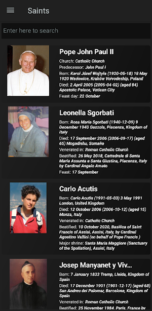 Christian Catholic Saints Screenshot 0