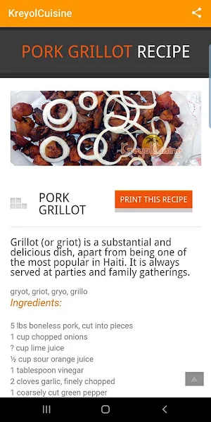 Kreyol Cuisine:  recipes from  Screenshot 2