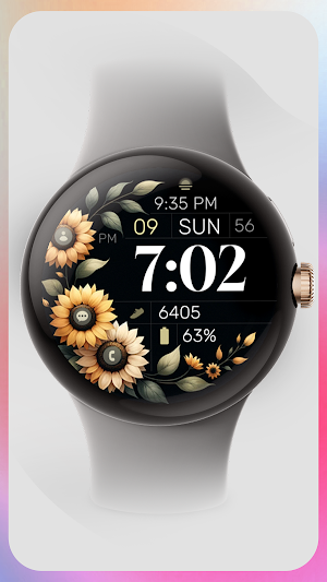 Simple Sunflowers watch face Screenshot 3