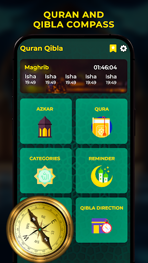 Qibla Finder - Quran Majeed Screenshot 2