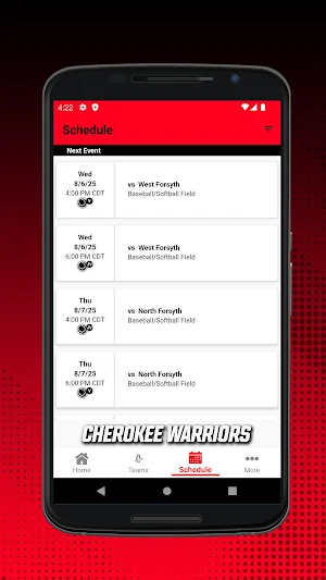 Cherokee Warriors Athletics Screenshot 1