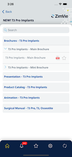 ZimVie Product Information Screenshot 3
