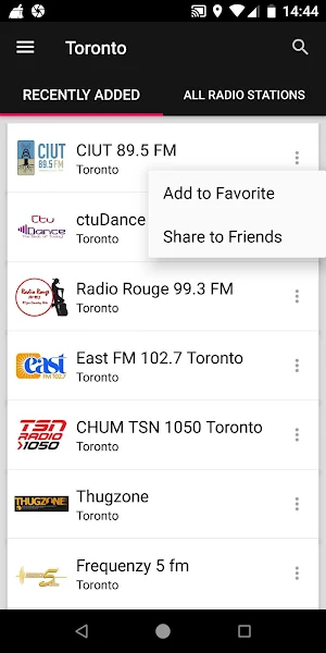Toronto Radio Stations - Canad Screenshot 1