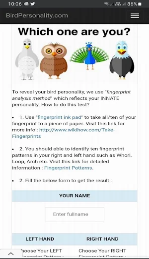 Bird Personality Screenshot 2