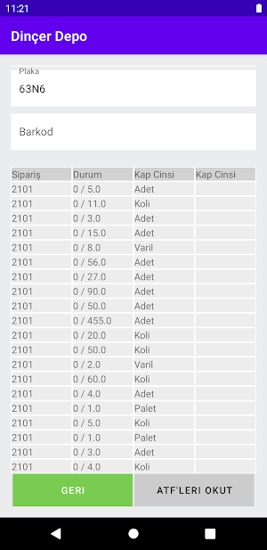 Dinçer Lojistik Depo Takip Screenshot 1