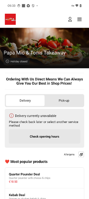Papa Mio & Tonis Takeaway Screenshot 0