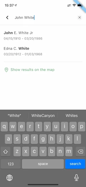 MyCemetery Screenshot 2