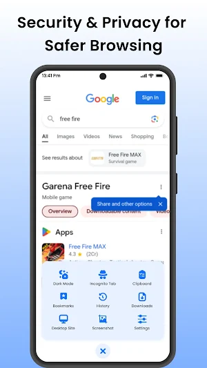 Safe Internet Web Browser Screenshot 1