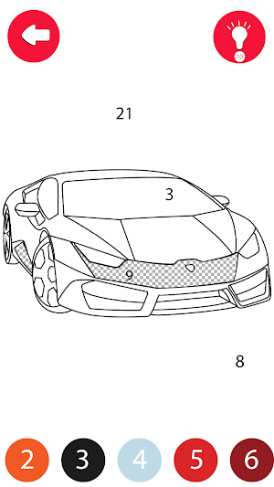 Car coloring by number Screenshot 1