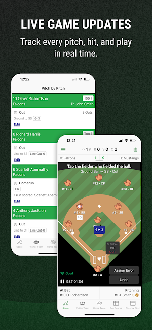 DiamondKast Scoring App Screenshot 2