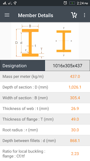 Eurocode Steel Sections Screenshot 3