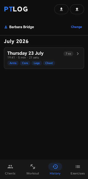 PT Log: Record client sessions Screenshot 3
