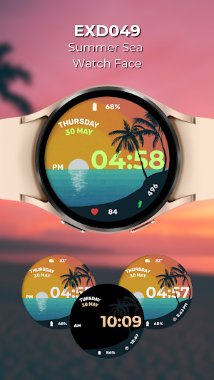 EXD049: Summer Sea Watch Face Screenshot 0