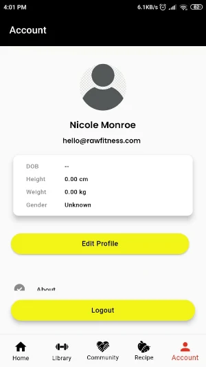 Raw Fitness App Screenshot 0