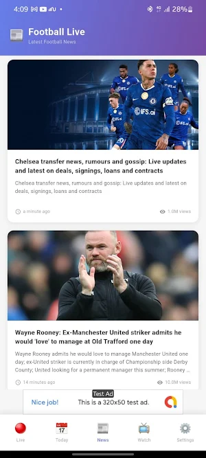 Live Scores Football Screenshot 1