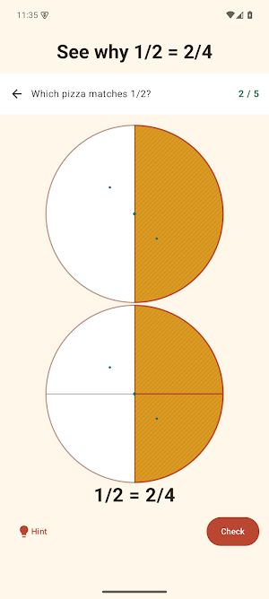 Pizza Fractions Screenshot 2