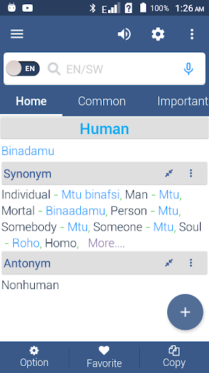 English To Swahili Dictionary Screenshot 2
