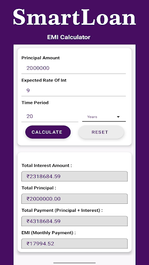 SmartLoan: Loan EMI Calculator Screenshot 3