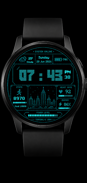 Pixel City Watch Face Screenshot 2