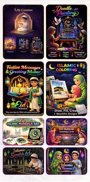 Islamic Art: Coloring & Neon Screenshot 1