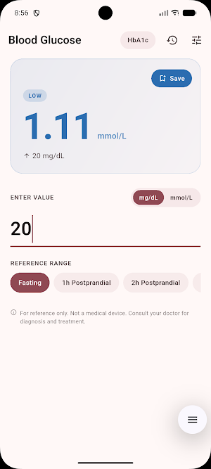 Glucose Converter Log Screenshot 3