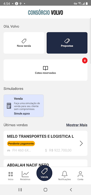 Consórcio Volvo | Sellers Screenshot 2