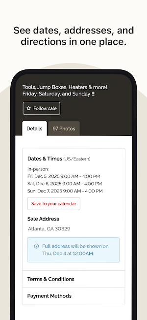 Estate Sale Finder Screenshot 3
