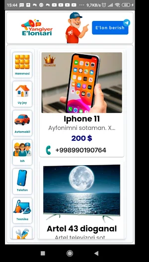 Yangiyer E'lonlari Screenshot 0