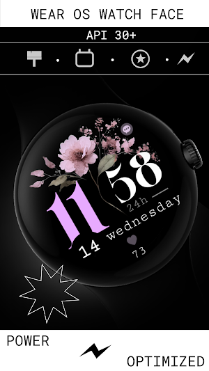 Minimal Bloom pink watch face Screenshot 1