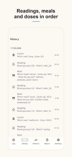 Gestational Diabetes Log Screenshot 2