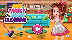 Girl Family House Cleaning: Room Cleanup Games Screenshot 0