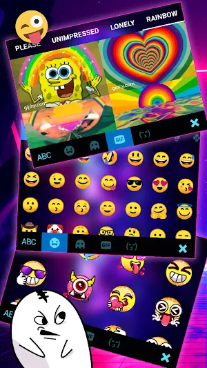 Neon Cyberpunk Keyboard Background Screenshot 3