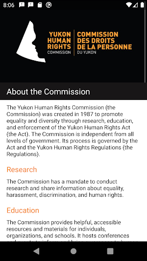 Yukon Human Rights Portal Screenshot 1