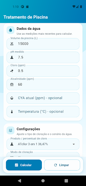 Tratamento de piscina Screenshot 1