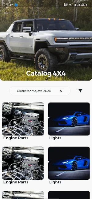 Auto Parts App UI Screenshot 1