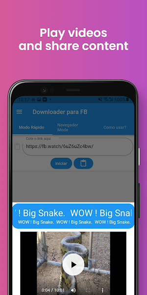 FlashBook - Video Downloader for Facebook HD Screenshot 1